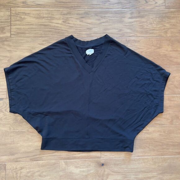 Lou & Grey Poncho Size XS Black Signaturesoft V-Neck Cozy Dolman Sleeves - Picture 1 of 7